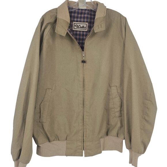 Vintage WALLS Khaki Plaid Lined Cotton workwear Bomber Jacket XXL Heritage 3800 - Picture 1 of 6